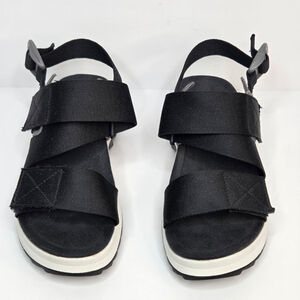 Merrell Alpine Cush Platform Sandals Black White Back Strap Women's Size 5